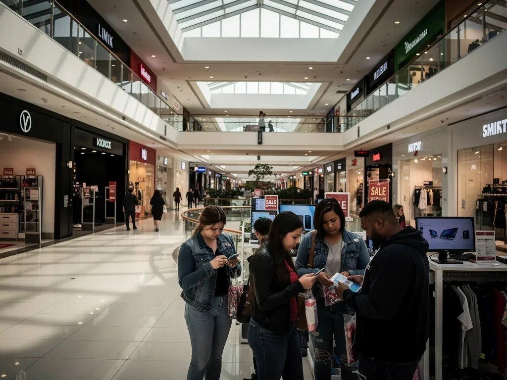 Reduced consumer activity in a shopping mall