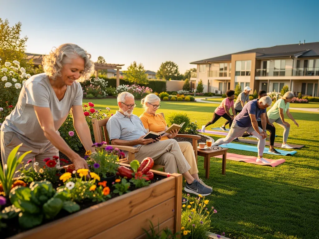 Diverse retirees enjoying financially secure and active lifestyles.
