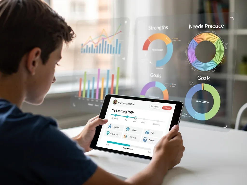 Student engaging with AI personalized learning platform
