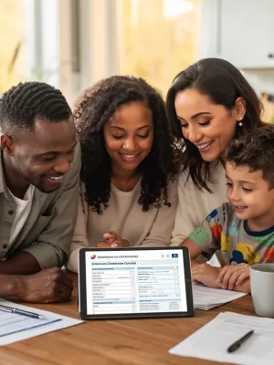 Family reviewing 2026 federal benefits updates on a tablet