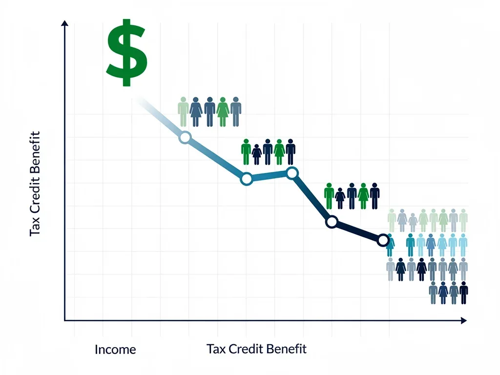 Income phase-out graphic for Child Tax Credit reduction