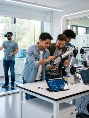 Students learning high-demand skills in a modern vocational training center