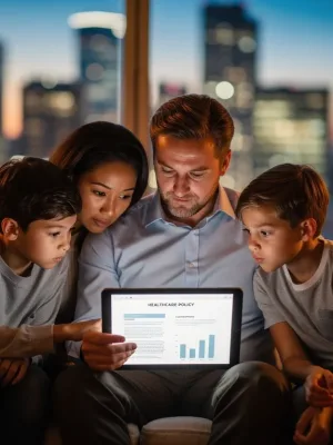 Family reviewing 2026 healthcare policy changes on a tablet