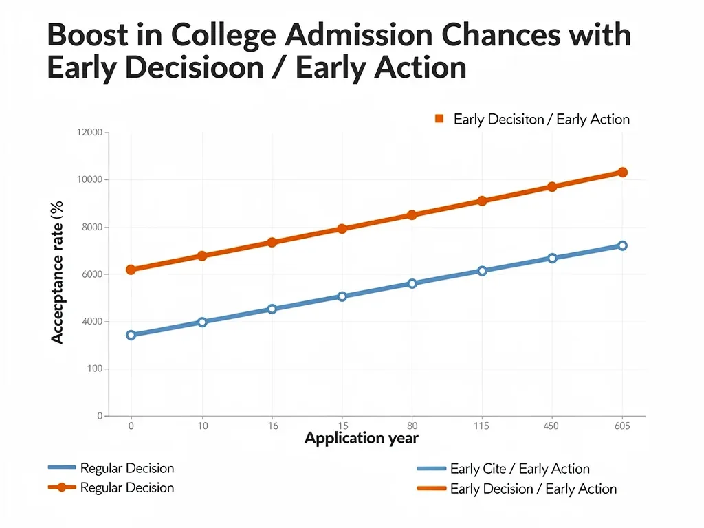 Graph comparing regular and early college admission acceptance rates