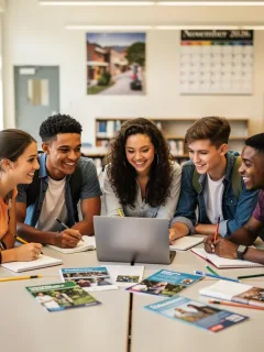 Students discussing early college application strategy for November 2026 submission
