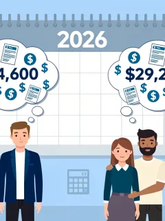 Illustration comparing 2026 standard deduction for individual vs. married filing jointly