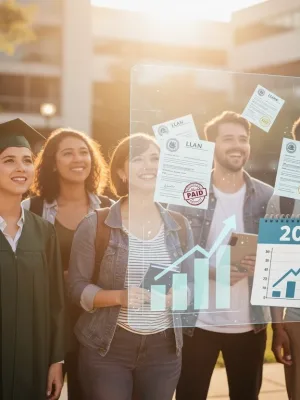 Students celebrating financial freedom from student loans in 2026