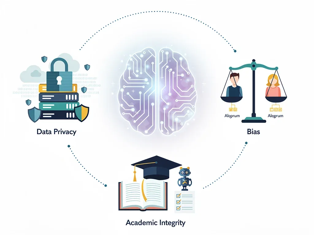 Diagram illustrating ethical considerations for AI in educational settings.