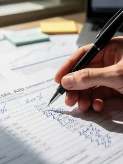 Student reviewing 2026 federal student loan interest rates document