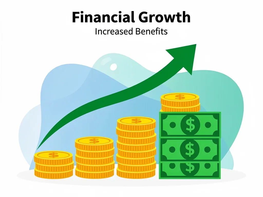 Graphic illustrating financial growth from tax credits