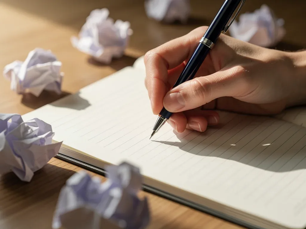 Hand writing and revising college essay drafts
