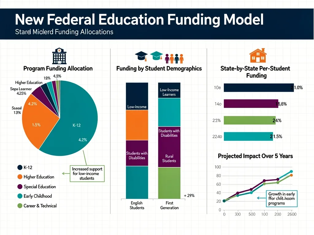 Infographic detailing federal funding allocation for K-12 education programs