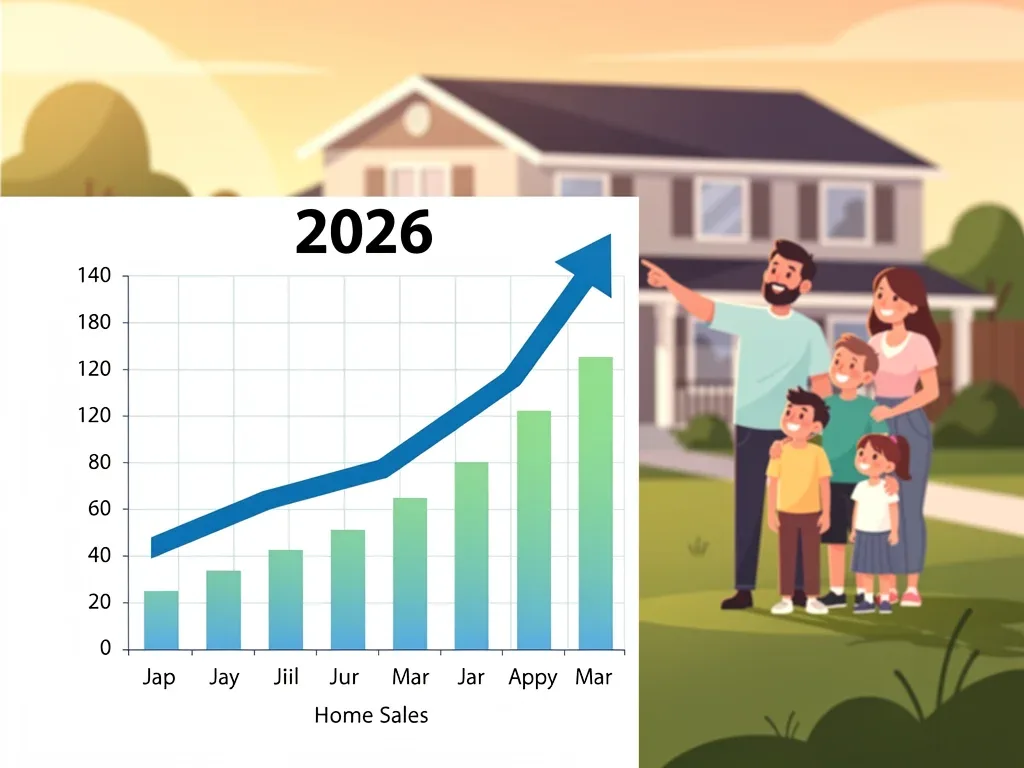 Graph illustrating projected home sales increase for 2026, reflecting consumer confidence.