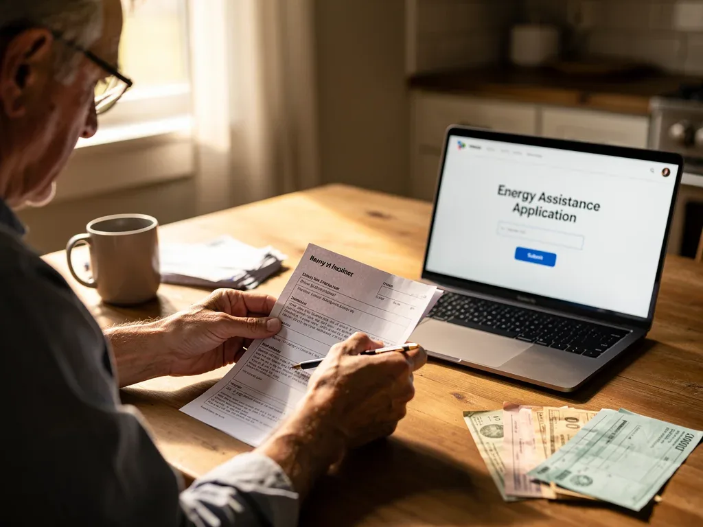 Person applying for energy assistance online