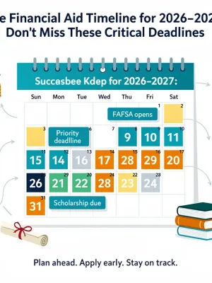 Calendar highlighting critical financial aid deadlines for 2026-2027